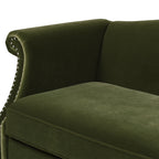 Elaine 77" Camel Back Small Space Sofa, Olive