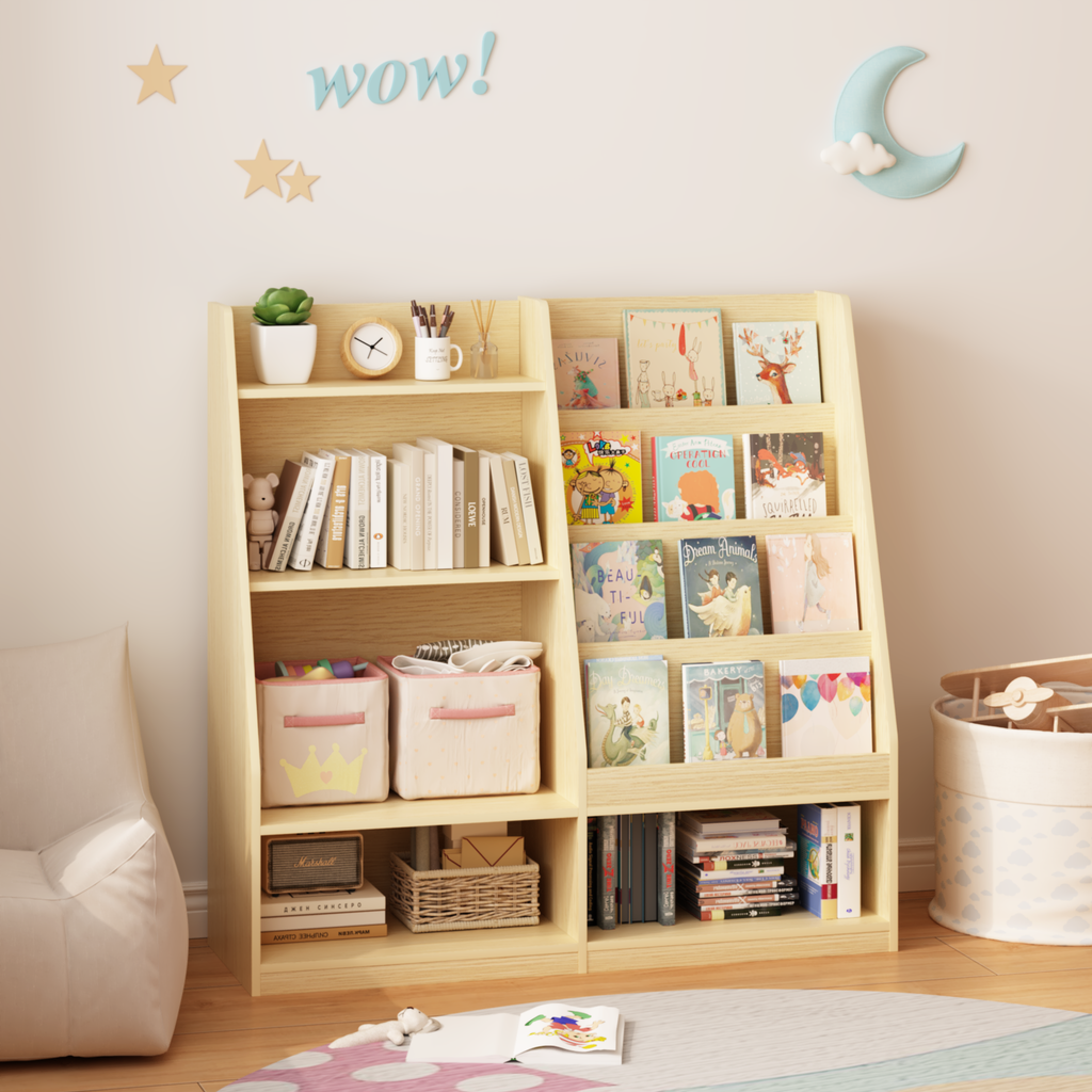 Kids Bookshelf and Toy Storage Organizer