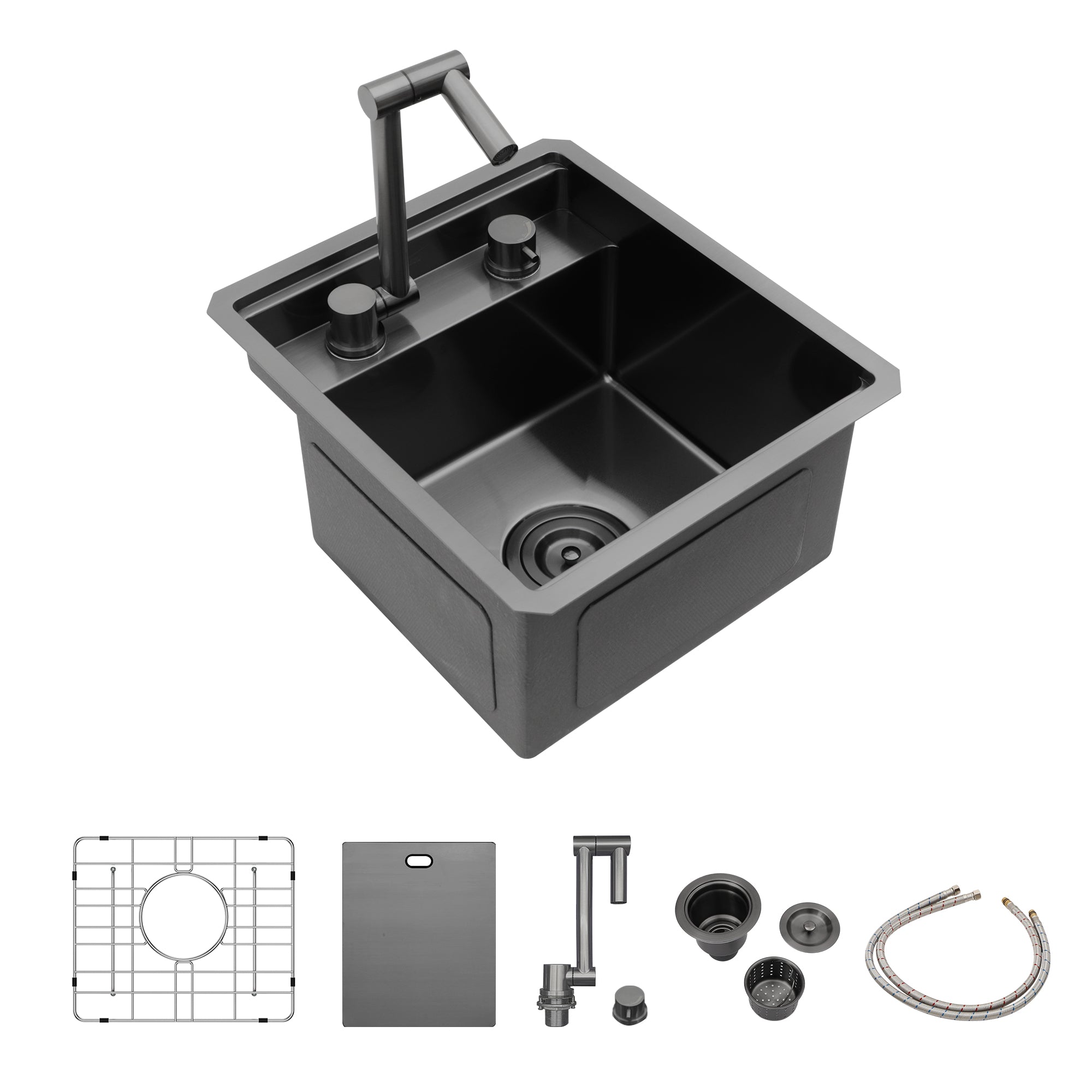 15" Undermount Bar Sink with Folding Faucet