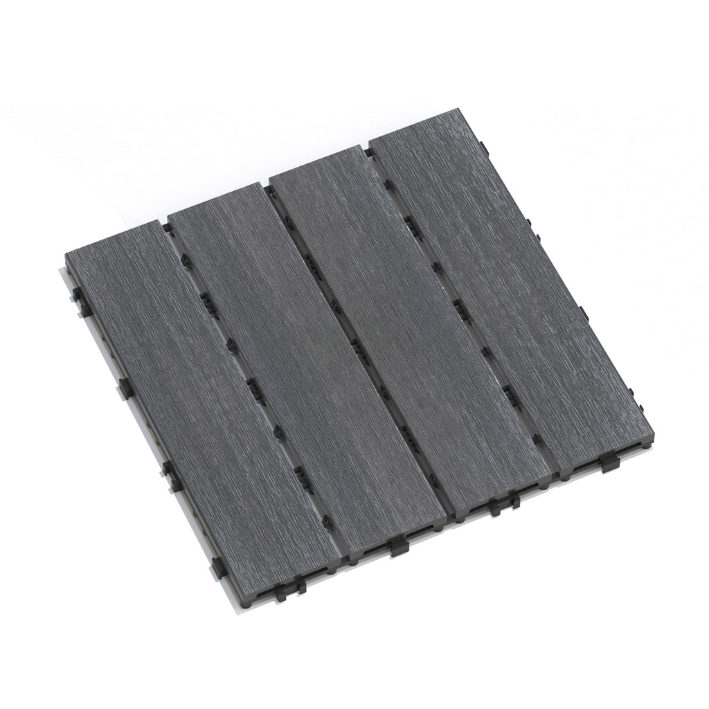 WPC Wood-Plastic Composite Patio Floor Tiles - Pack of 22
