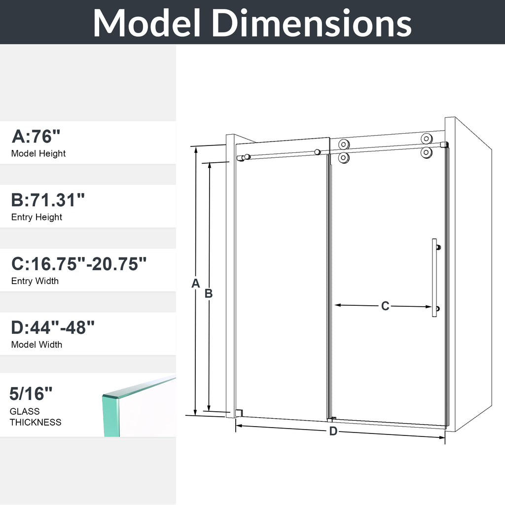 Frameless Single Sliding Shower Door