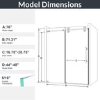 Frameless Single Sliding Shower Door