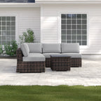 LSI Fully Assembled 4-Person Wicker Sofa with Cushions