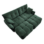 2 Seater Sofa Set with 2 Ottomans and Throw Pillows