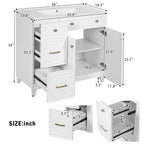 36" Bathroom Vanity with Ceramic Sink