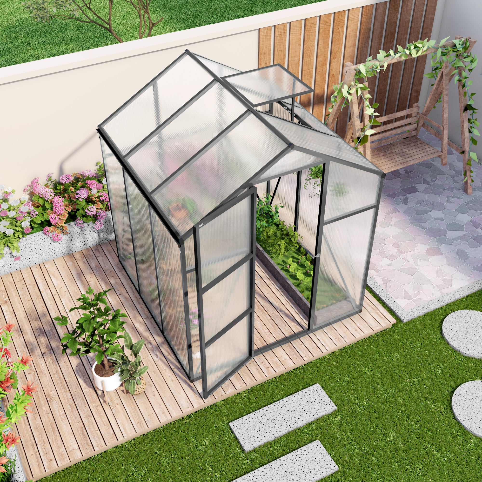 Heavy Duty Aluminum Greenhouse 6x6 FT