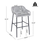 La Push Outdoor Patio Bar Stool Set
