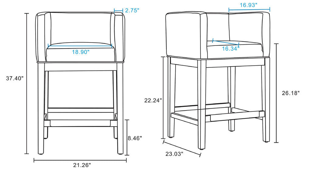 Kingsley Wood Upholstered Counter Stool