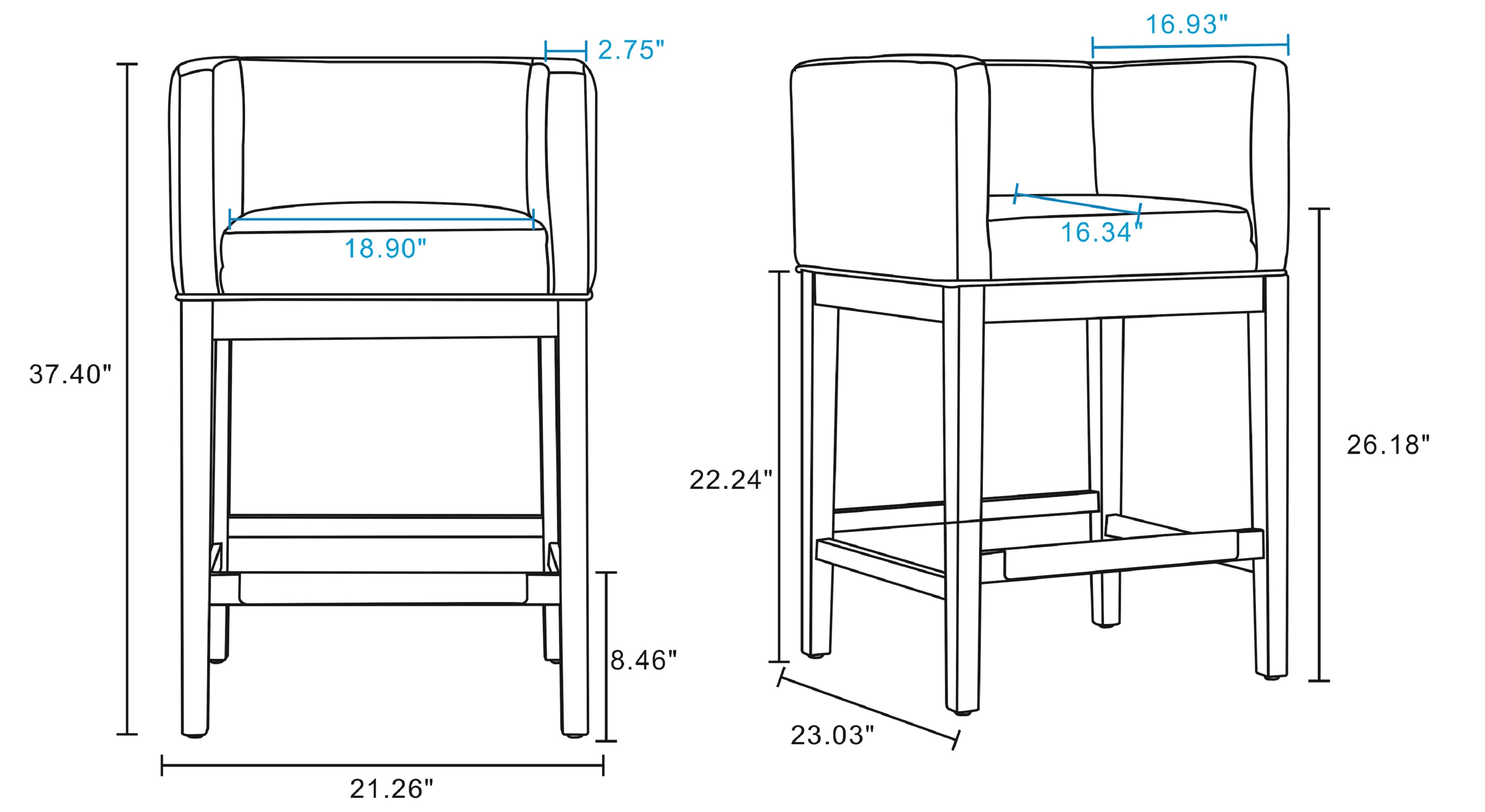 Kingsley Wood Upholstered Counter Stool