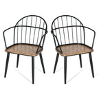 Indoor Dining Chair With Metal Legs (Set of 2), Light Birch