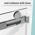 Frameless Single Sliding Soft-Close Shower Doors 68-72" W