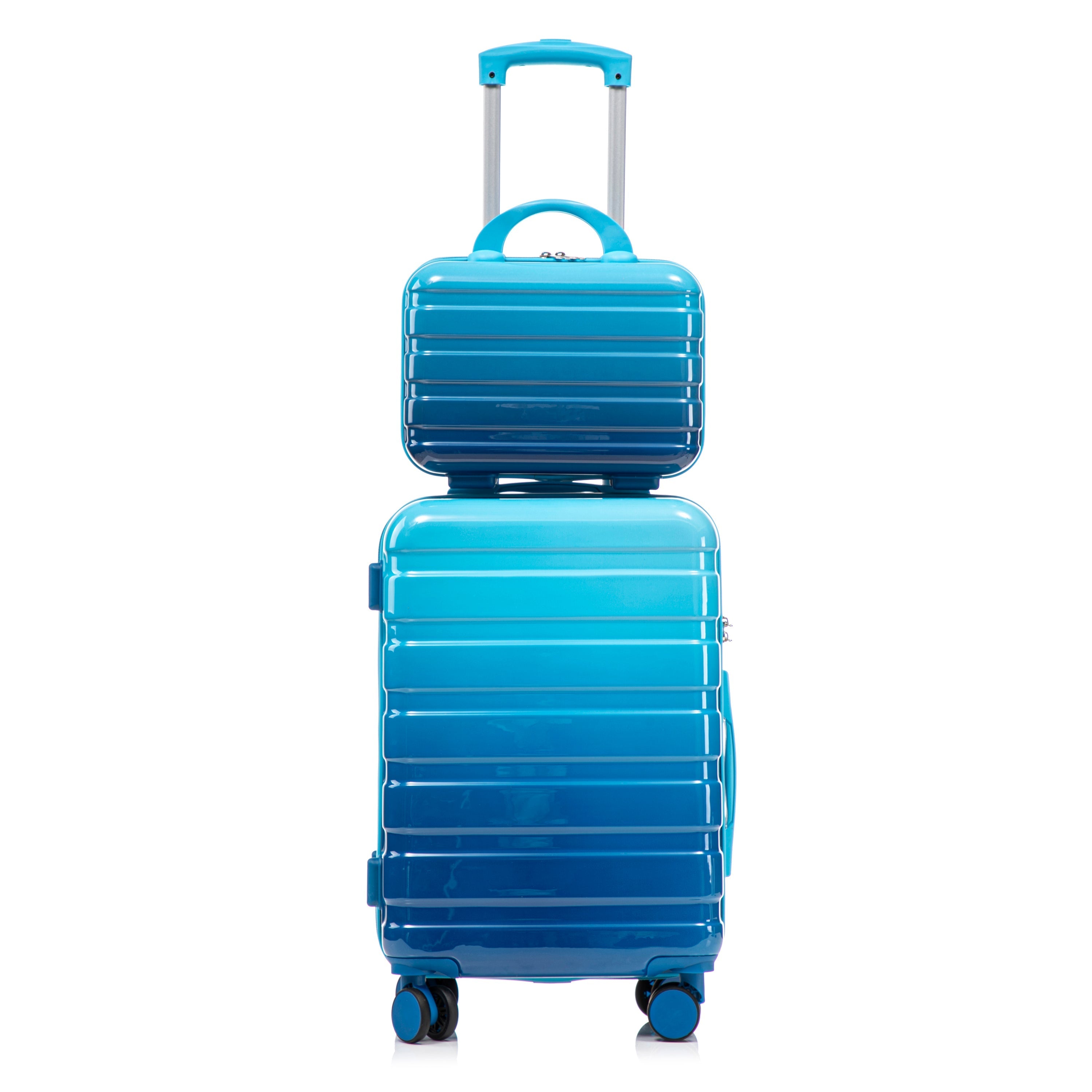 14'/20' 2-Piece PC Spinner Wheel Luggage Set with Gradient Color and Lock