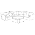 Charcoal 6-Piece Upholstered Modular Sectional Sofa