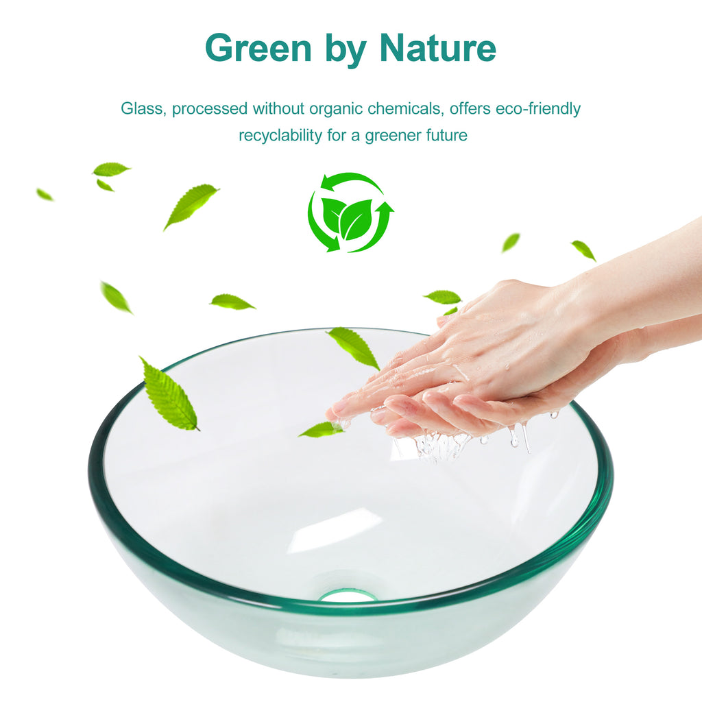 Bathroom Artistic Tempered Glass Vessel Sink