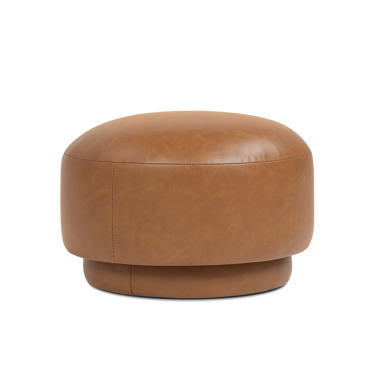 Fuji 15-Inch Mushroom Footstool Ottoman, Faux Leather
