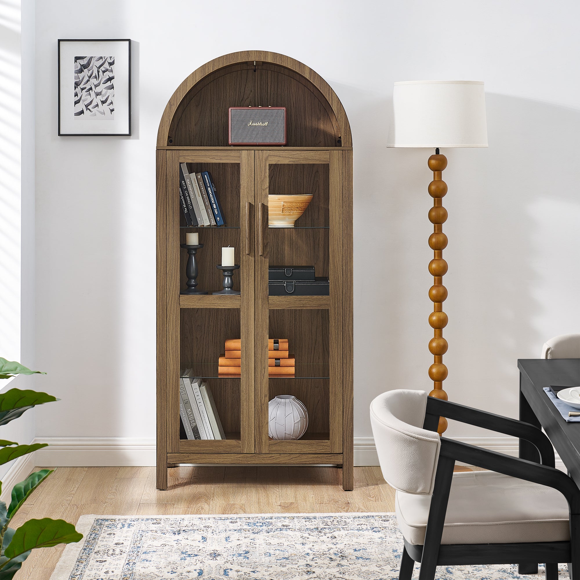 Modern Retro High Arched Storage Cabinet