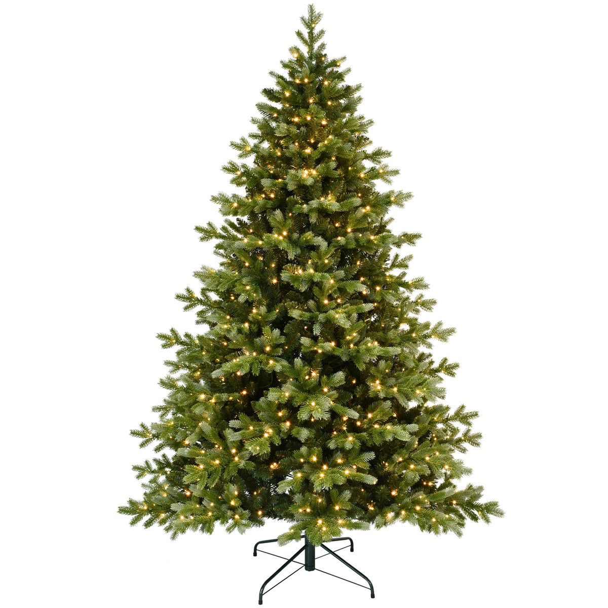 7-Foot Dual-Tone PE & PVC Artificial Christmas Tree, 800 Warm White LED Lights