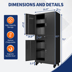 Metal Storage Cabinet with Drawer - Heavy Duty Garage Cabinet