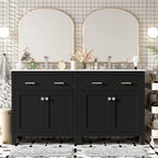 60" Modern Black Bathroom Vanity Set