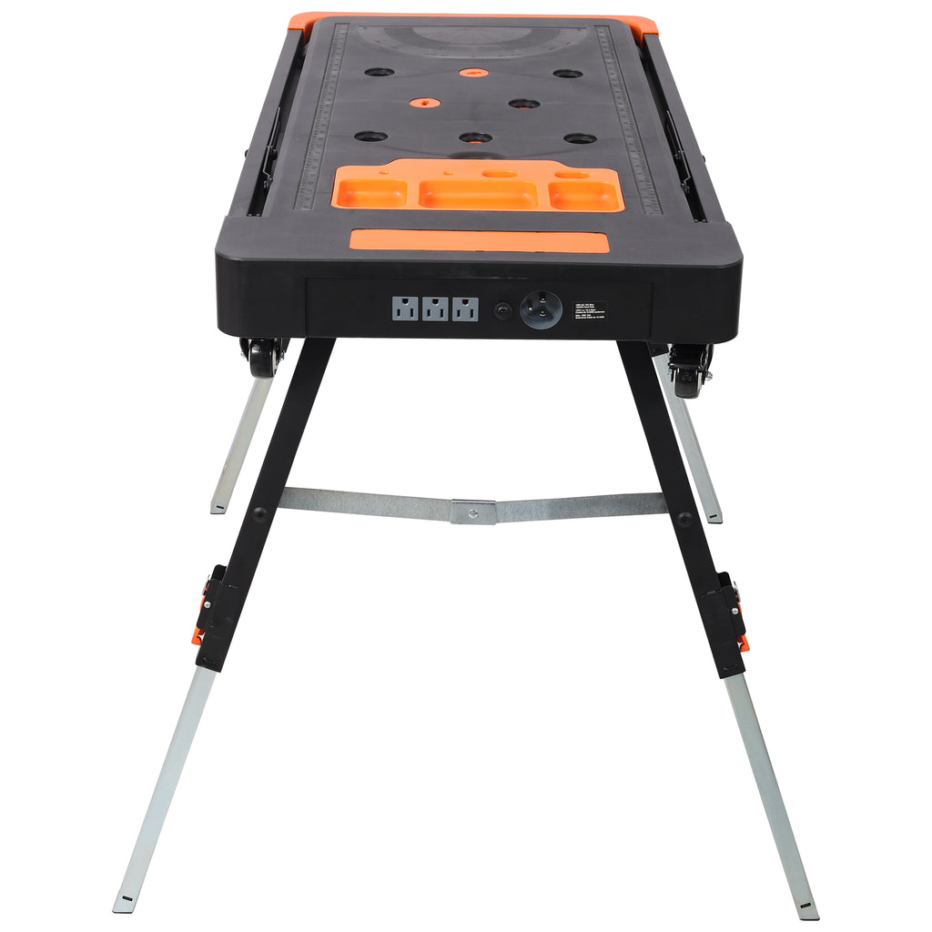 8-in-1 Multifunctional Folding Work Table with US Standard Socket