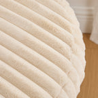 30.9" Wide Upholstered Round Ottoman Coffee Table Foot Rest