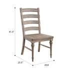 Taupe Ladderback Dining Chairs, Set of 2