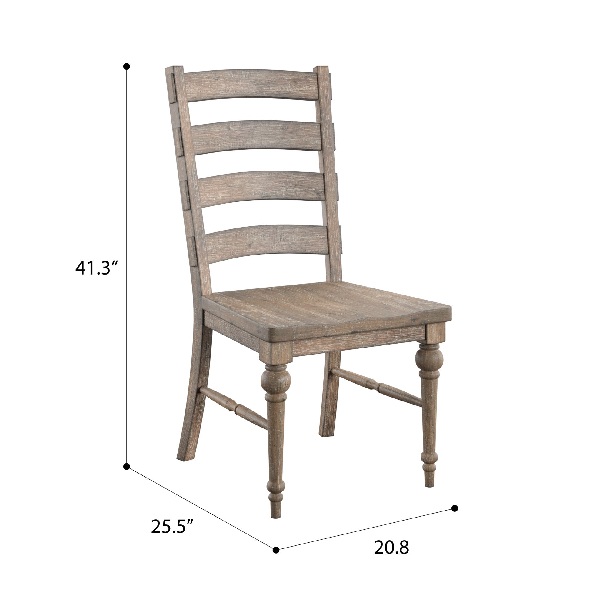 Taupe Ladderback Dining Chairs, Set of 2