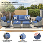 73.4" Wide Outdoor Wicker Sofa