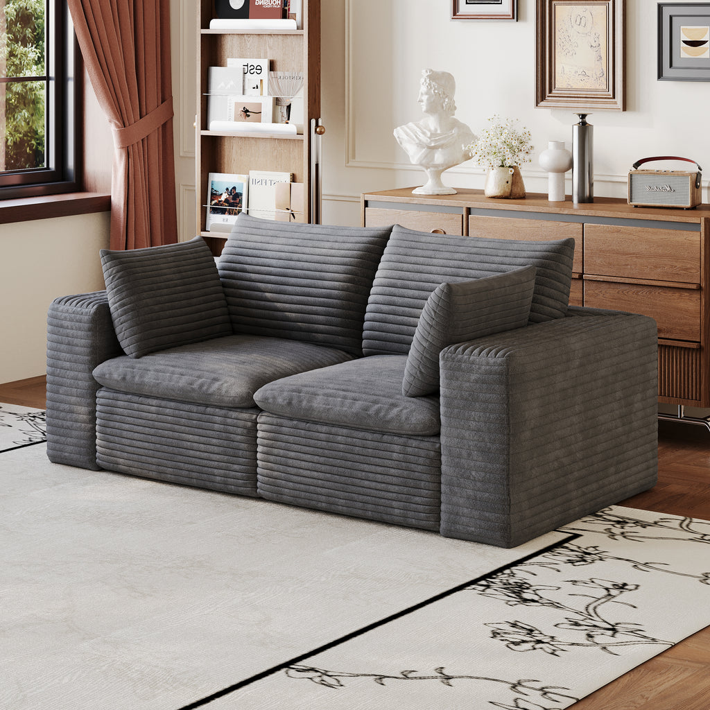 71" Cloud Sofa - Corduroy Fabric, Deep Seat Couch