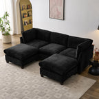 96.5" Sectional Couch for Living Room, Upholstered Soft Chenille Fabric Sofa
