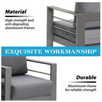 73" All-Weather Aluminum Patio Sofa