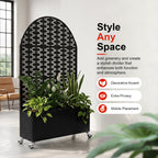 Arched Decorative Privacy Screen with Planter Box