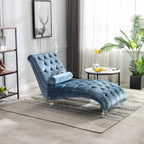 Velvet Chaise Lounge Indoor, Button-Tufted Upholstered Chaise Lounge Chair