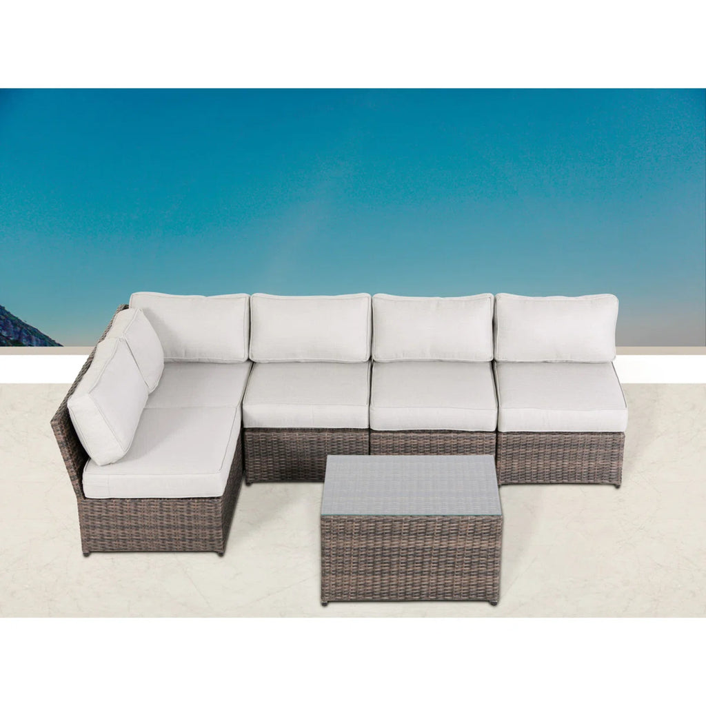 4-Person Outdoor Wicker Seating Set with Cushions – Fully Assembled