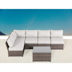 4-Person Outdoor Wicker Seating Set with Cushions – Fully Assembled