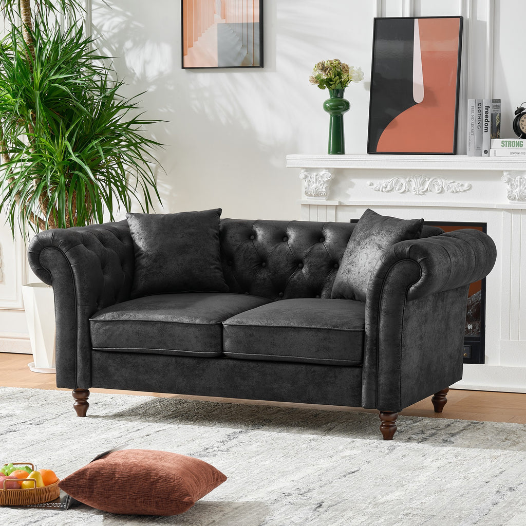3+2 Seater Chesterfield Tech Fabric Sofa Set