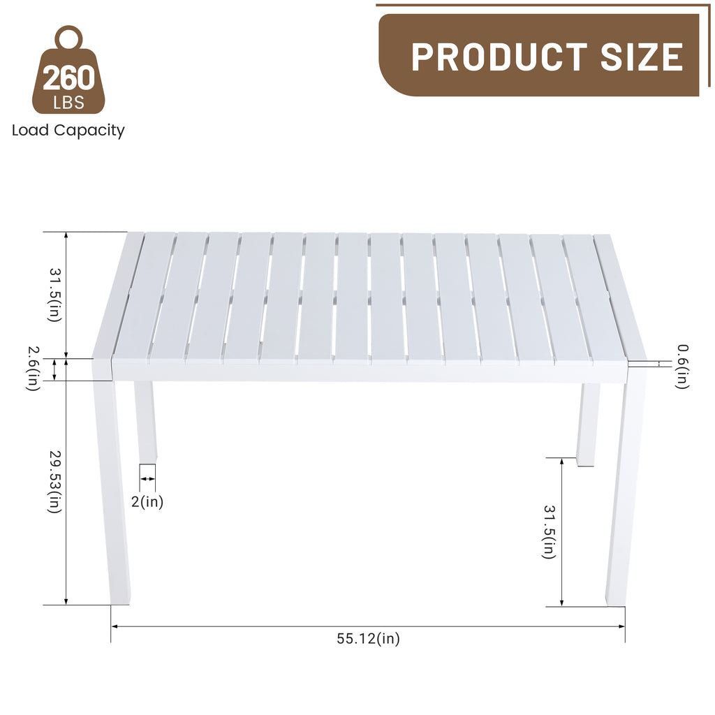 Summer 55 Inch Modern Long Table