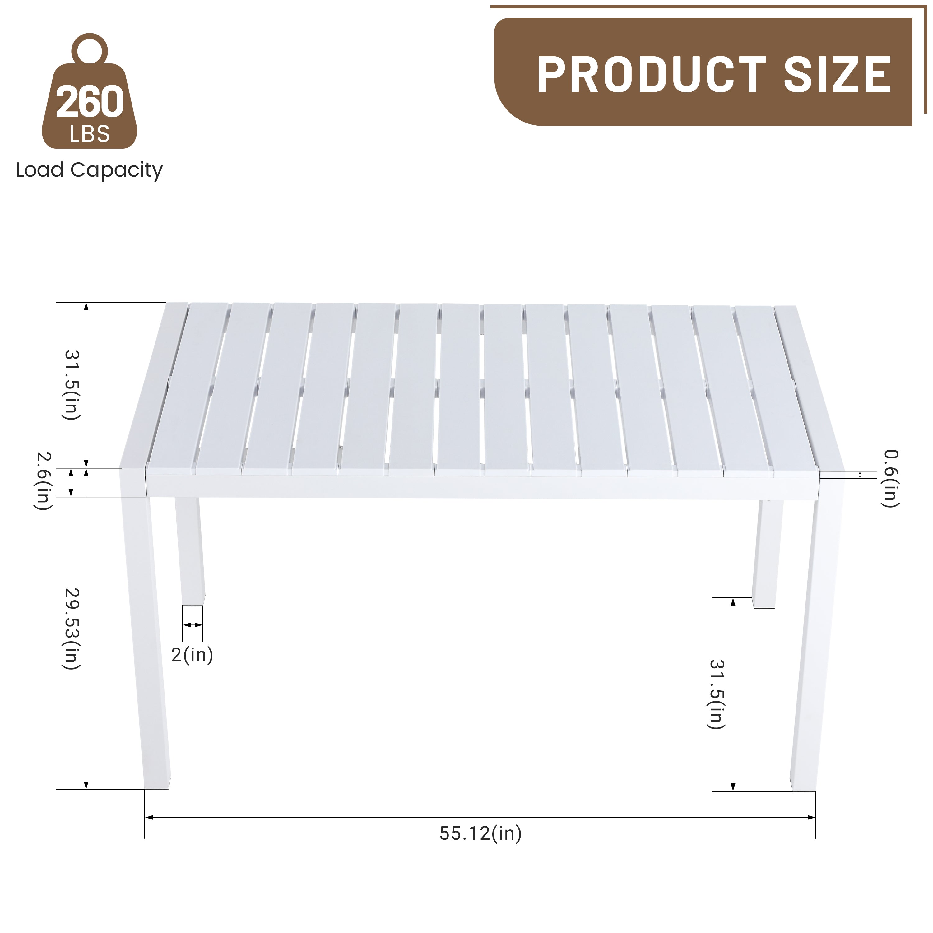 Summer 55 Inch Modern Long Table