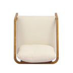 Acacia Wood Outdoor Patio Club Chair with PE Wicker Backrest & Cushions (Set of 2)