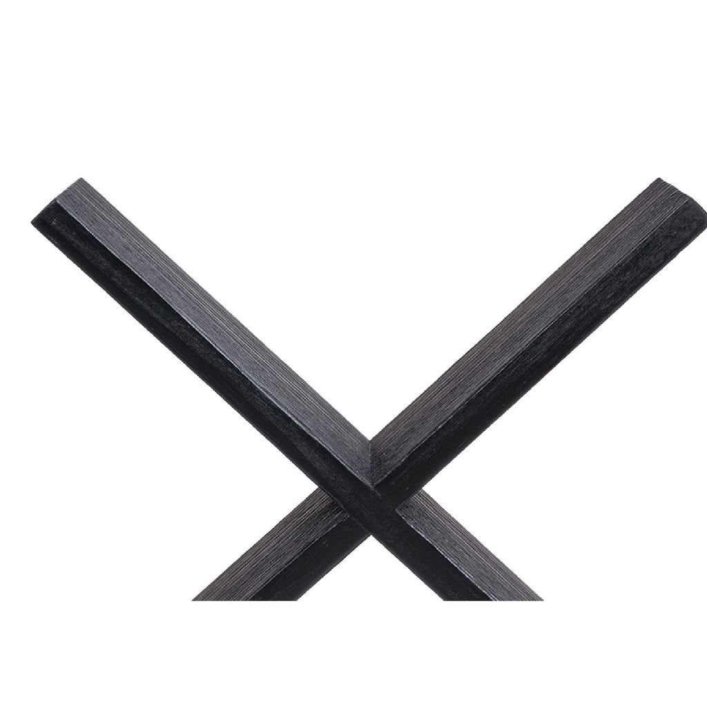 Otto 9-Inch X-Shaped Wood Display Shelf, Matte Black