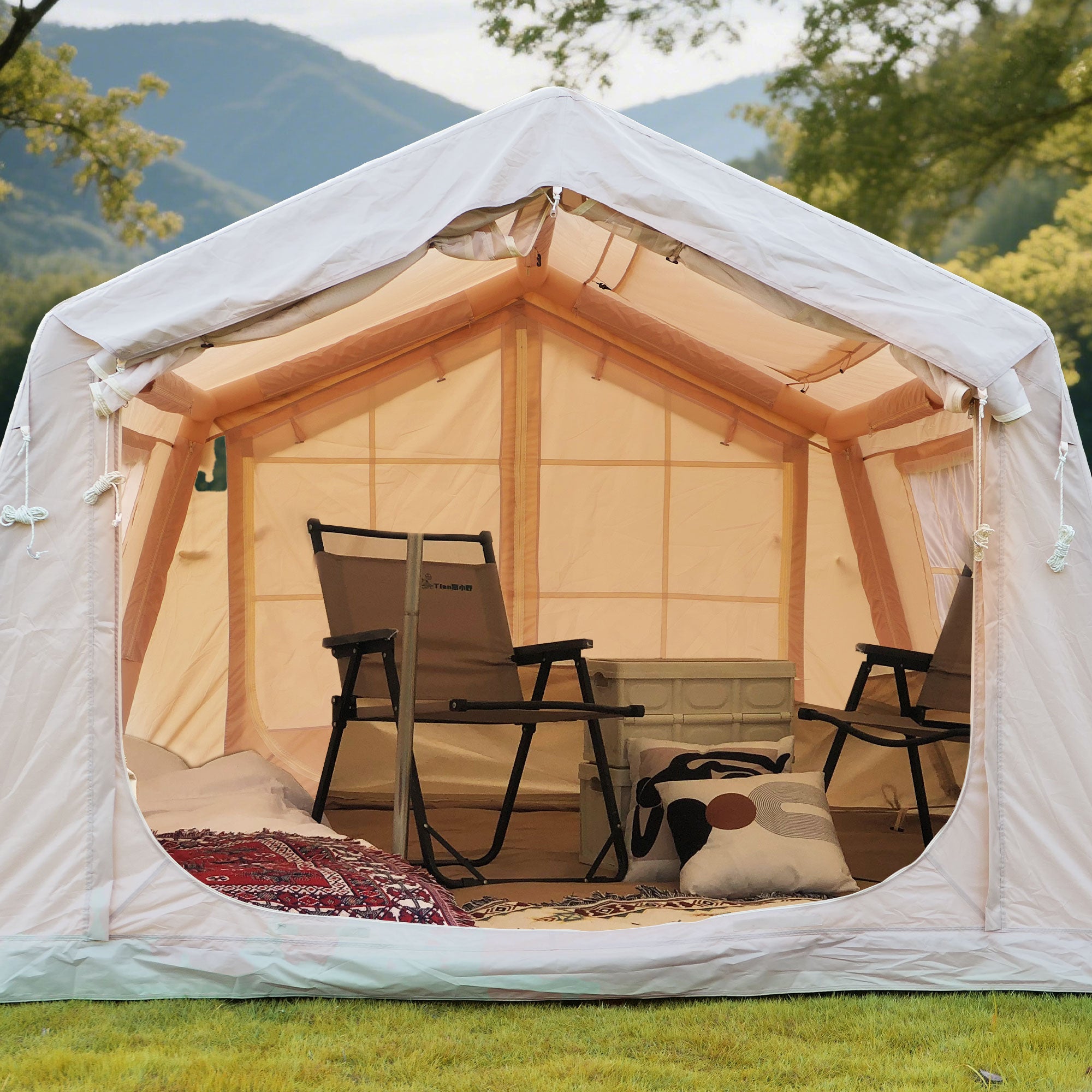 VKAMP Inflatable Camping Tent for 4-8 Persons