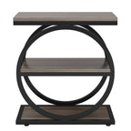 Industrial Narrow End Table with 3 Shelves