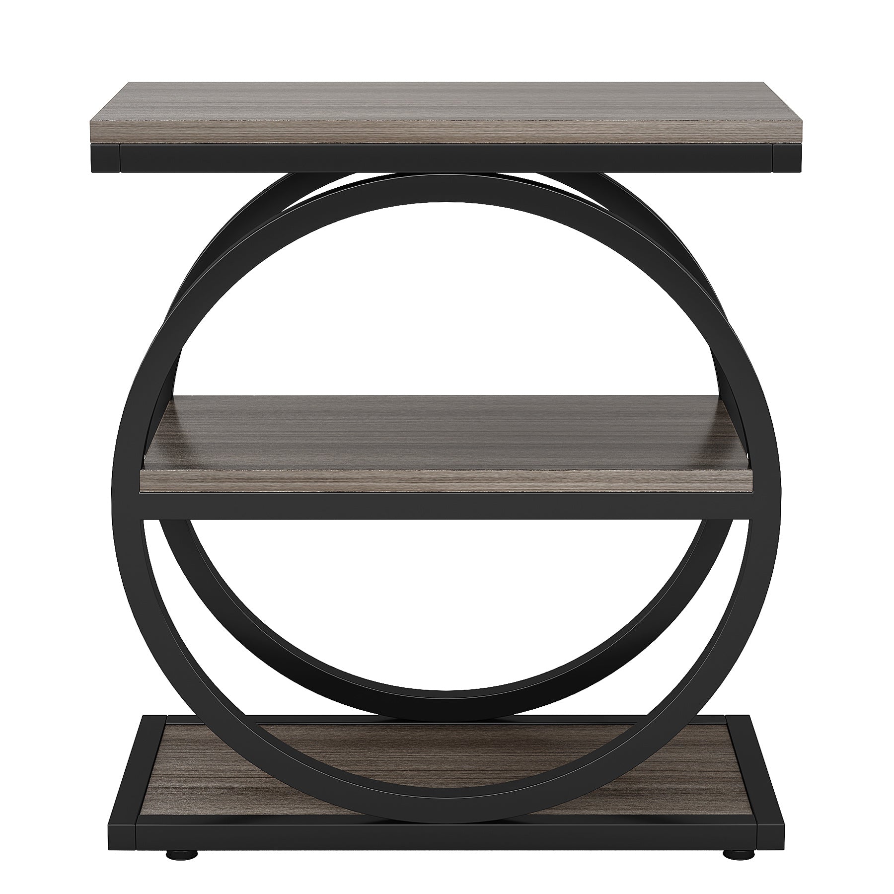 Industrial Narrow End Table with 3 Shelves
