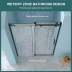 48"W x 76"H Single-Slide Shower Door - 8mm Tempered Glass