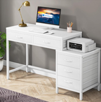 51" Reversible Computer Desk with 5 Drawers and File Cabinet