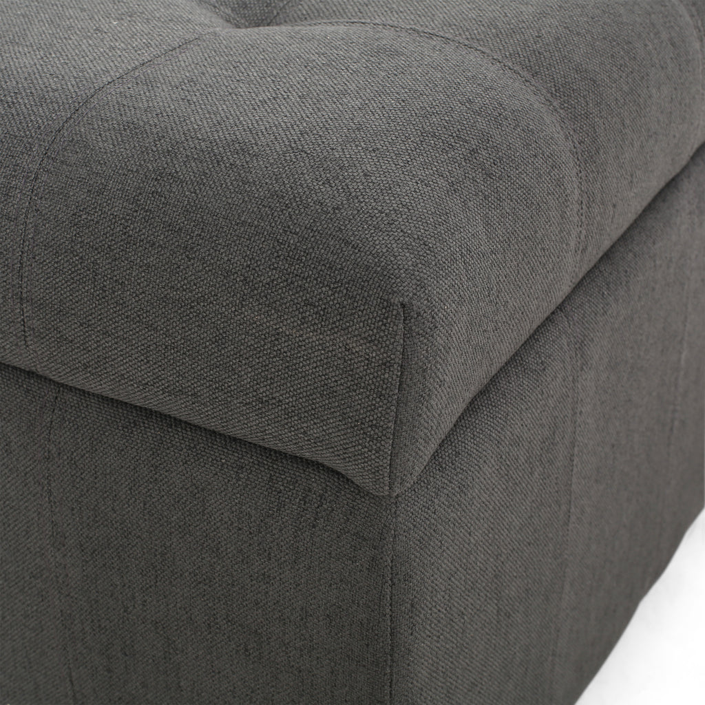 Upholstered Tufted Fabric Storage Ottoman