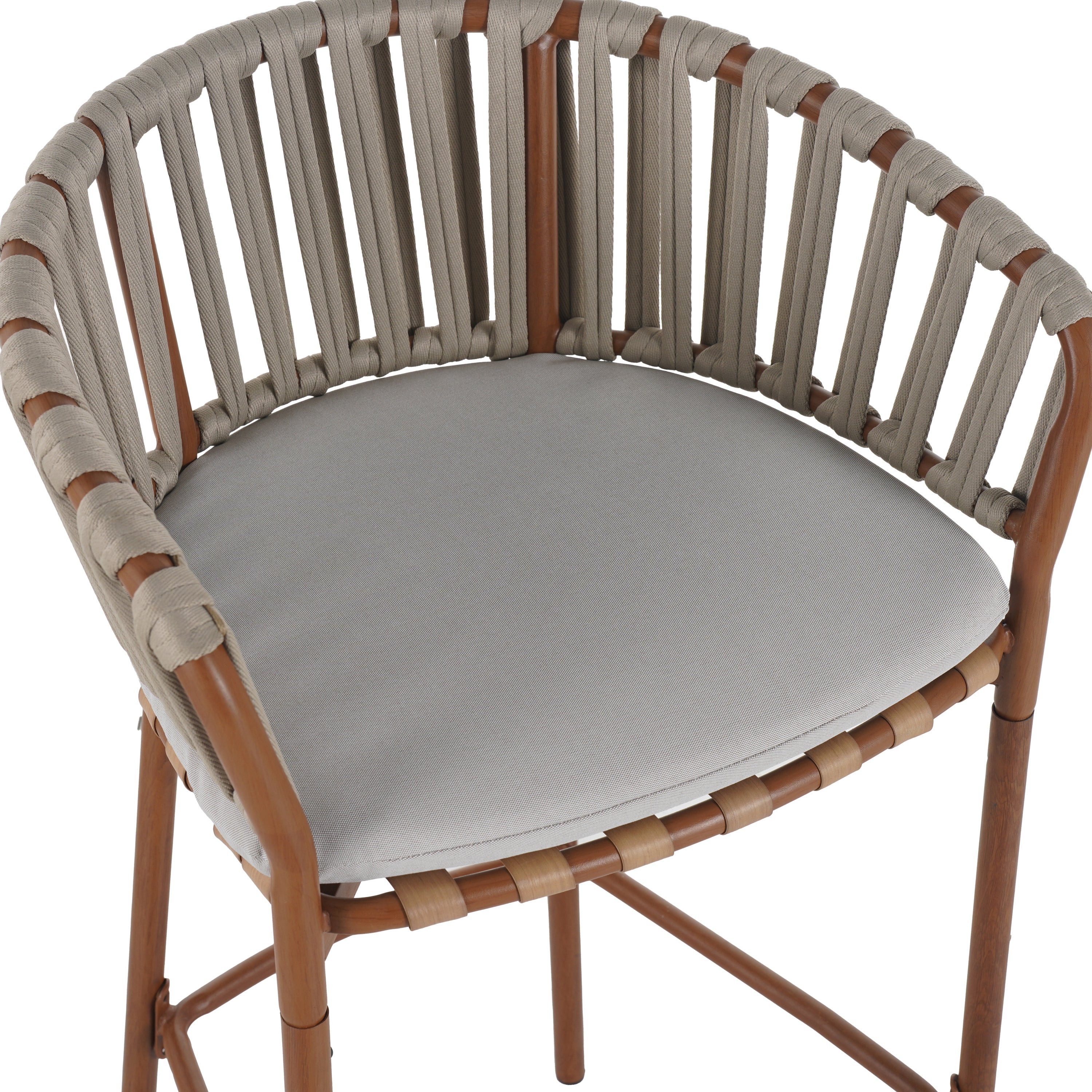 Lodi Outdoor Metal Rope Barstool Set of 2