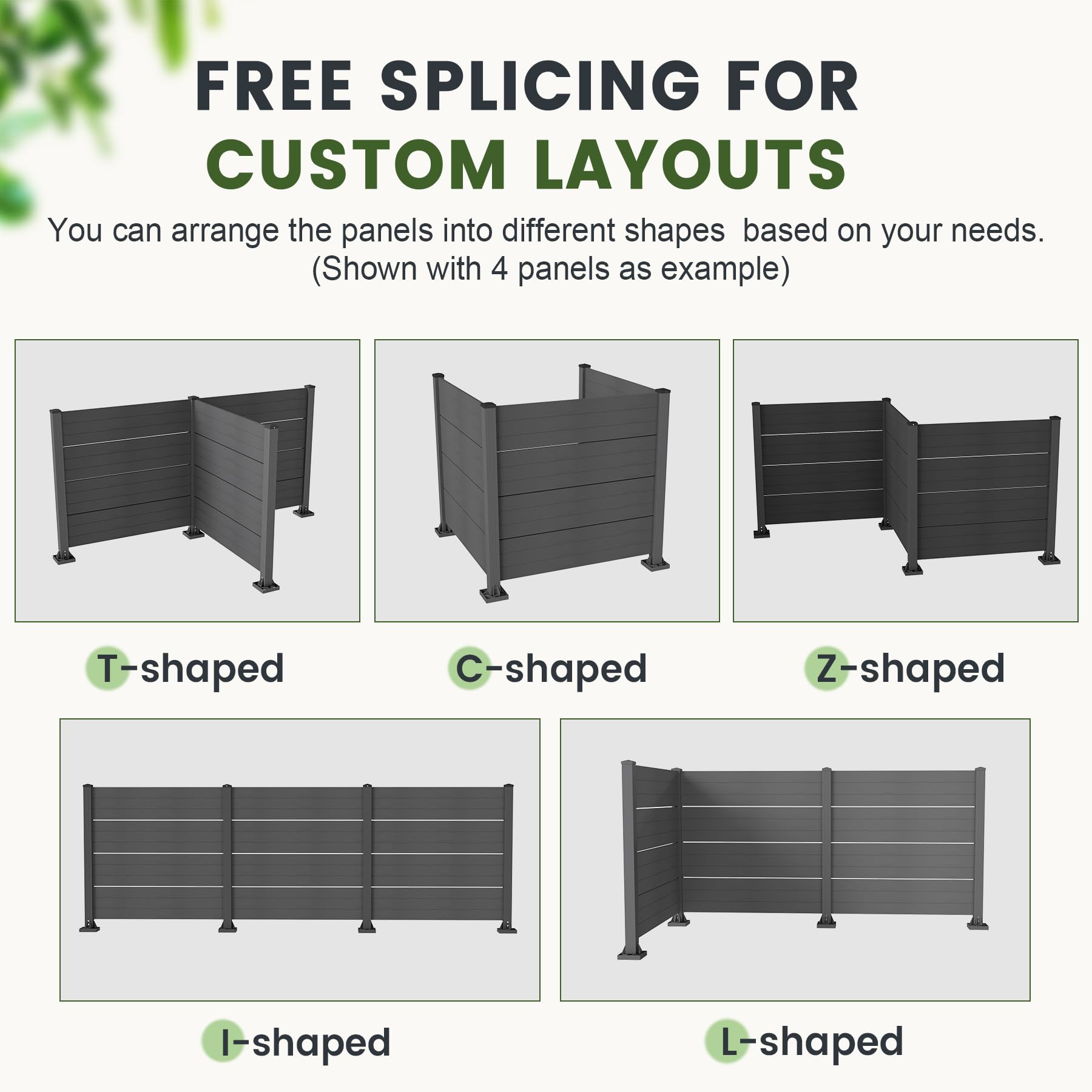 50" W x 49" H Outdoor Privacy Screen