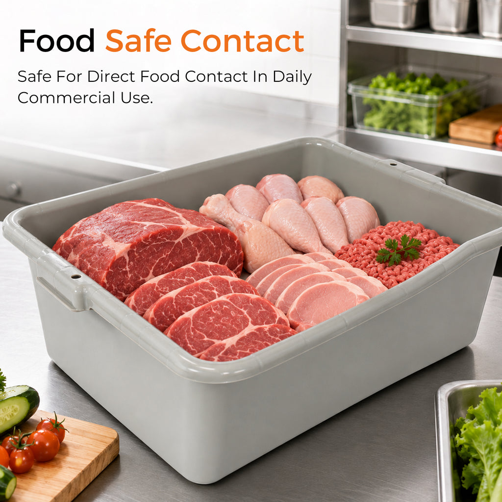 6-Pack 20" x 15" 9 Gallon Meat Tubs with Lids