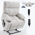 Beige Dual Motor Infinite Position Power Lift Recliner Chair
